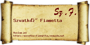 Szvatkó Fiametta névjegykártya